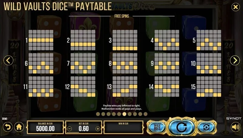 Wild Vaults Dice - οθόνη Card Gamble με διπλασιασμό ανάλογα με το χρώμα της κάρτας
